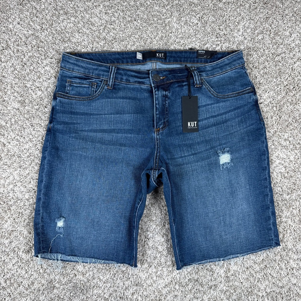 Kut from the Kloth Women's Dark Blue Denim Bermuda Shorts